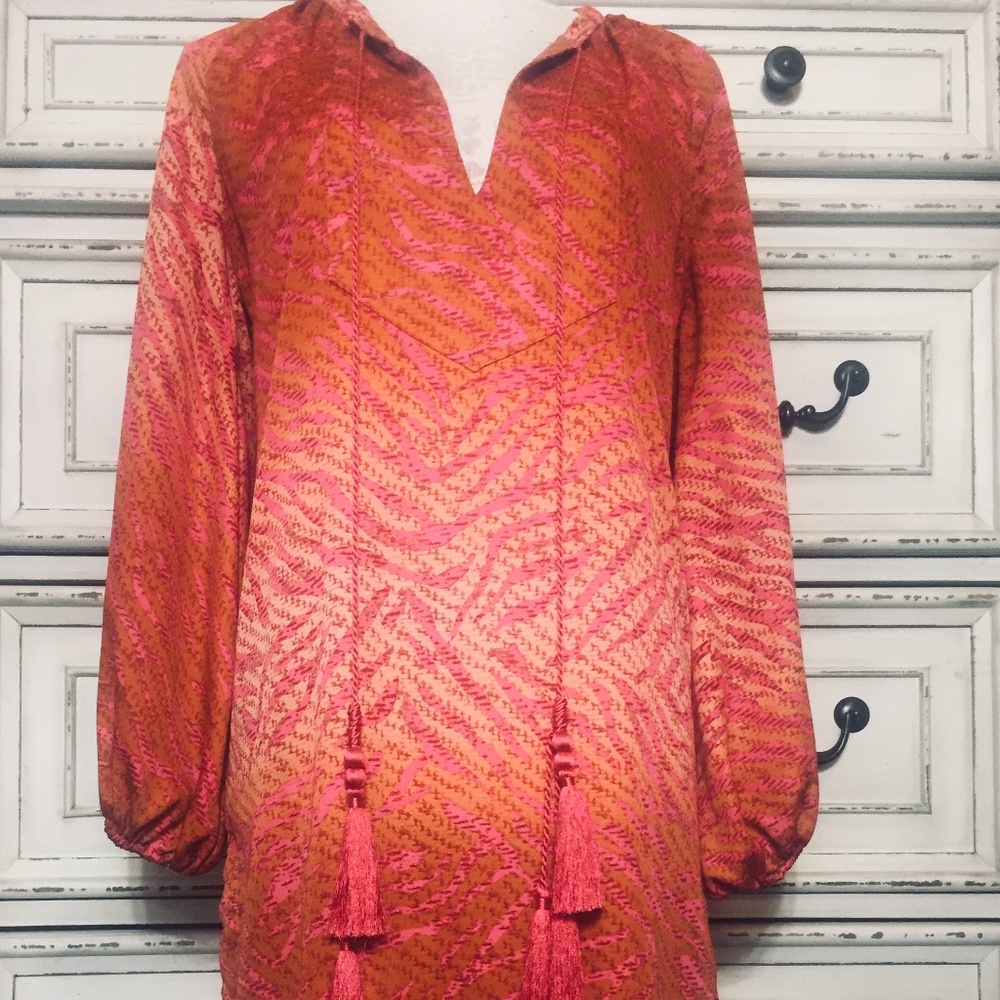 Coral Brilliance Meets the  Fire of Fuchsia ... Gorgeous Summer Tunic